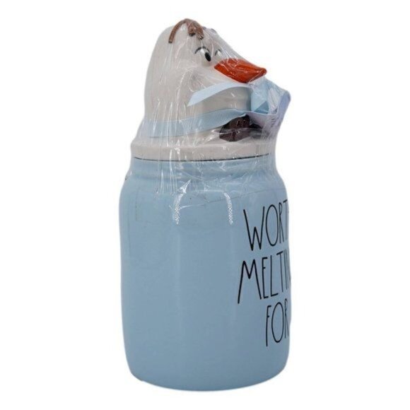 Rae Dunn Disney "Worth Melting For"" Olaf Mug with Lid - Picture 1 of 7